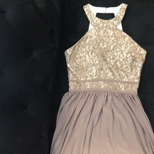 Taupe bridesmaid prom dress size 4